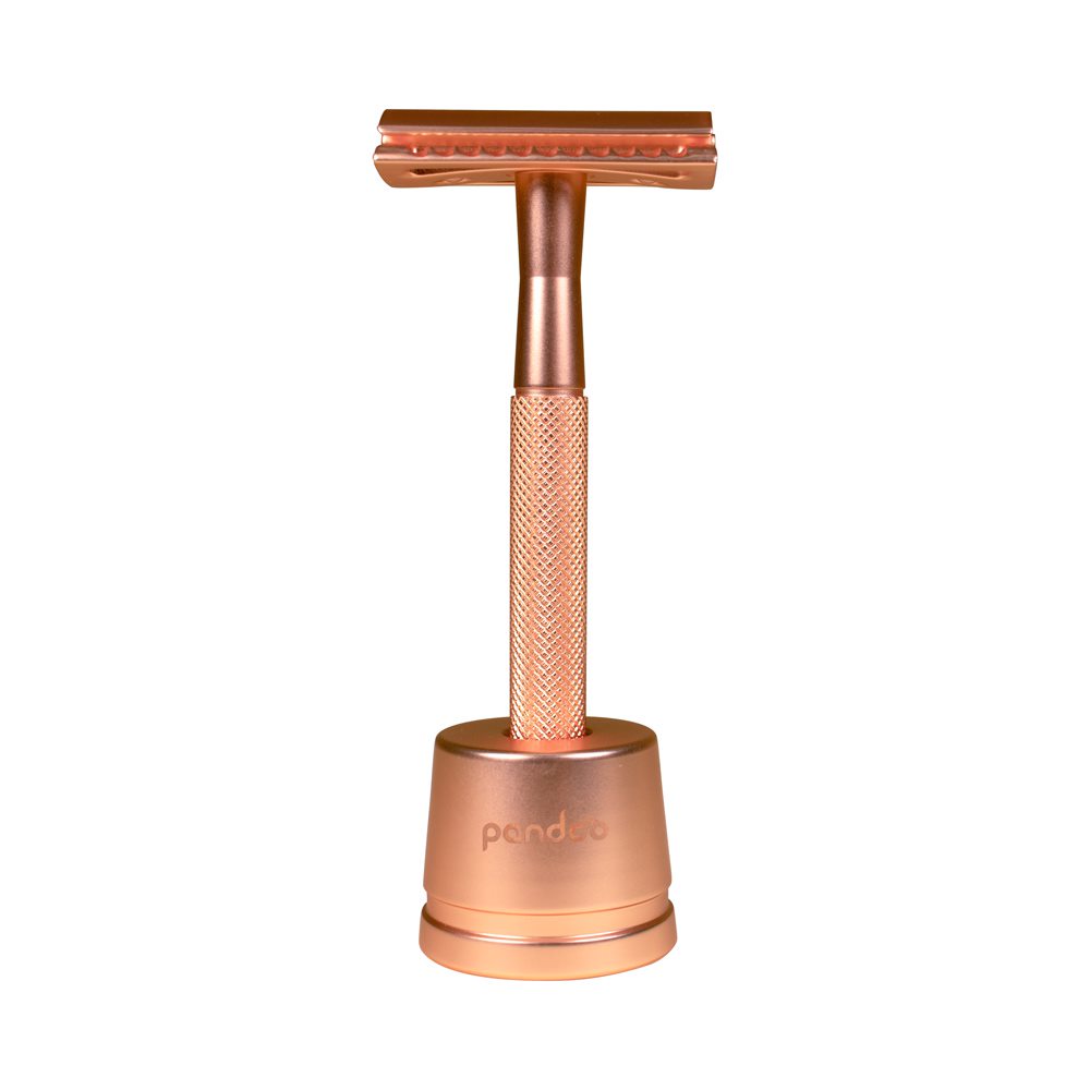 Rasierhobel Metallgriff Roségold inkl. 10 Klingen